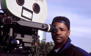 Denzel Washington sur le tournage de son premier long métrage en tant que réalisateur, «Antwone Fisher», en 2002.