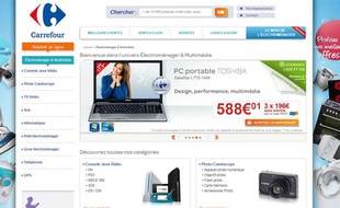 Capture d'écran du site de vente en ligne Carrefour.fr, le 10 janvier 2012.