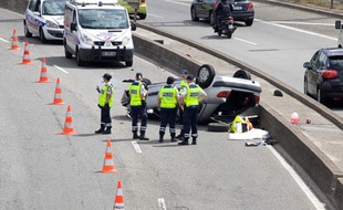 Accident de la route sur le périphérique parisien, le 4 août 2012.