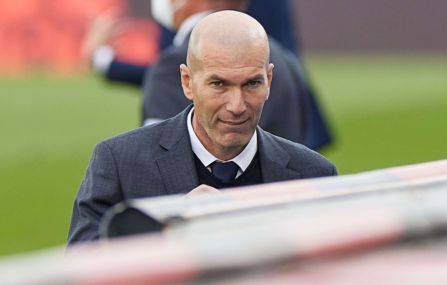 Zinedine Zidane sur le banc du Real en mai 2021. 