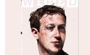 La une de Wired avec Mark Zuckerberg défiguré.