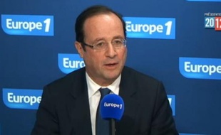 François Hollande participe à la matinale d'Europe 1, le 7 mars 2012.