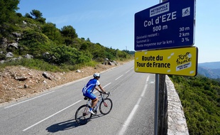 Le Col d'Eze (Alpes-Maritimes), une étape de montagne du Tour de France 2020.