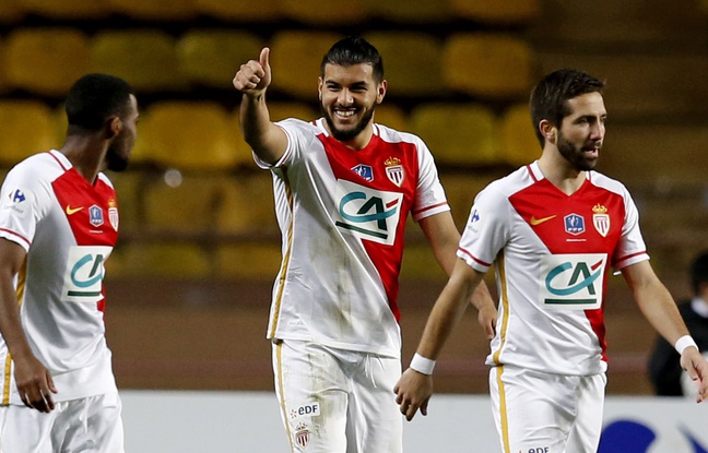 With AS Monaco, Farès Bahlouli scored a total of 2 goals in 11 appearances in 2015-2016, as here in the 32nd finals of the Coupe de France against Saint-Jean Beaulieu (10-2).  VALERY HACHE