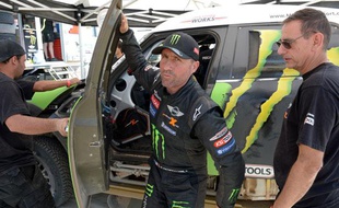 Le pilote français Stéphane Péterhansel, au bivouac d'Arequipa, le 9 janvier 2013.