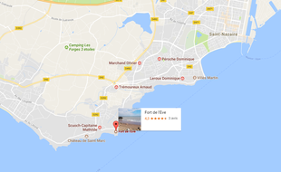 Le fort de l'Ève se situe au sud-ouest de Saint-Nazaire.