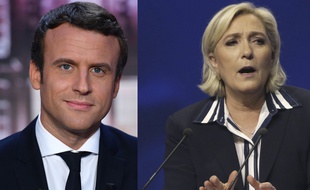 Montage Emmanuel Macron / Marine Le Pen, le 27 avril 2017.