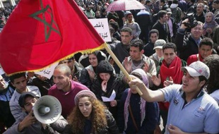 Manifestations à Rabat, au Maroc, le 20 février 2011.