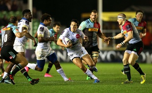 Le demi d'ouverture de Montpellier François Trinh-Duc lors du match de Challenge européen chez les Harlequins de Londres, au Twickenham Stoop, le 12 novembre 2015.