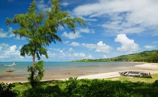 Une plage de l'île Rodrigues.