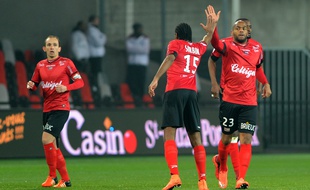 Jimmy Briand a inscrit samedi son 6e but cette saison en Ligue 1 avec Guingamp. FRED TANNEAU