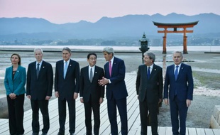 Les ministres des Affaires étrangères du G7 sur l'île de Miyajima à Hatsukaichi, au Japon le 10 avril 2016