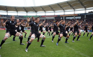 Les All Blacks sur la pelouse du Stadium de Toulouse lors de la Coupe du monde 2007.