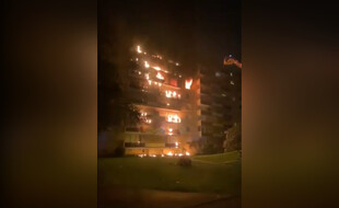 Un incendie dans un immeuble de 8 étages à Sainte-Foy-les-Lyon a fait 1 blessés légers le 6 mai 2021.