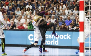 Olivier Nyokas en finale (perdue) de la Ligue des champions contre Montpellier en 2018.