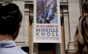 Commémoration à Rome après la mort de Mireille Knoll en 2018.
