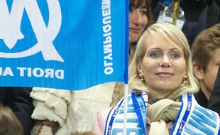 L'actionnaire principale de l'OM, Margarita Louis-Dreyfus, lors de la finale de la Coupe de la Ligue au Stade de France, le 14 avril 2012.