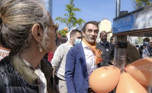 Florian Philippot lors d'une manifestation à Lyon, mi-avril.