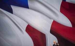 Jean-Marie Le Pen, lors de son discours au 15e congrès du Front national (FN), le 29 novembre 2014 à Lyon (Rhône).