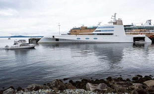 Le «A», l'un des yacht les plus grands au monde, le 29 août 2014, à Seattle.