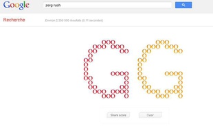 Le «zerg rush», easter egg de Google lancé le 27 avril 2012.