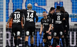 Les joueurs d'Amiens lors du match contre l'OM, le 6 mars 2020.