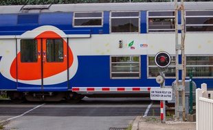 Une rame du RER C à la sortie de la gare de Vauboyen (image d'illustration).