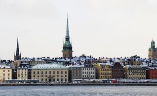 L'île de Gamla Stan, la ville médiévale de Stockholm, le 2 février 2012