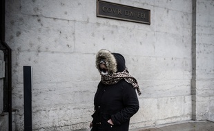 Cécile Bourgeon, la mère de Fiona, à son arrivée au palais de justice de Lyon.