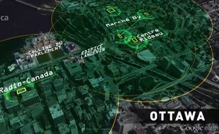 Le rayon d'action des appareils découverts englobe le Parlement canadien, les bureaux du Premier ministre, les bureaux de Radio-Canada et plusieurs ambassades.