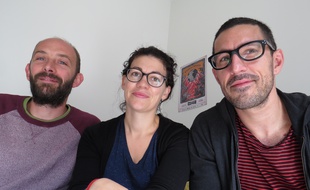 Les trois fondateurs du festival Ecollywood: Hervé Hazard (à gauche), Laetitia Couderc, et Philippe Saint-Pé.