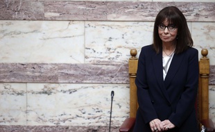 La présidente grecque Katerina Sakellaropoulou, le 13 mars 2020.