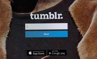 Page d'accueil de Tumblr en 2016.