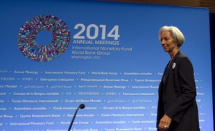 Christine Lagarde au FMI à Washington, le 11 octobre 2014.