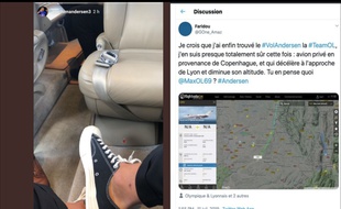 Le 11 juillet, Joachim Andersen a publié une photo de l'intérieur de son avion privé. Des twittos supporters de l'OL ont fait le reste en devinant le vol exact du défenseur lyonnais jusqu'à Lyon.