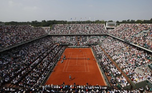 Vue aérienne de Roland Garros, en 2016.