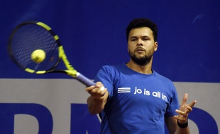 Tsonga, à l'entraînement