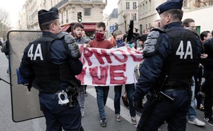 Clément Meric lors d'une manifestation le 17 avril 2013 à Paris