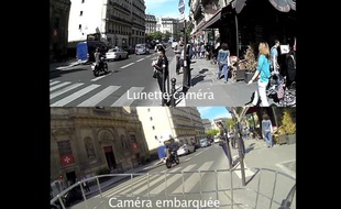 Caméras embarquées sur un vélo à Paris