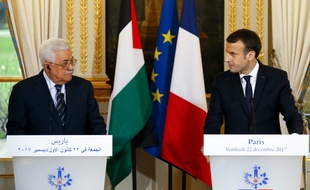 Emmanuel Macron a reçu le président de l'autorité palestinienne le 22 décembre 2017 à l'Elysée.