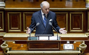 Laurent Fabius, ministre des Affaires étrangères, prononce un discours sur la Syrie au Sénat, le 4 septembre 2013.