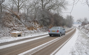 Illustration. Neige et routes dans le Bas-Rhin le 14 01 2009