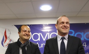 David Rachline et Steeve Briois à Fréjus le 27 mars.