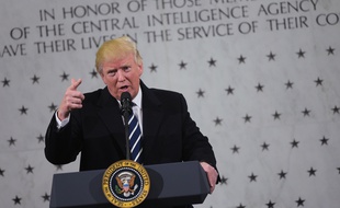 Donald Trump au QG de la CIA à Langley, le 21 janvier 2017.