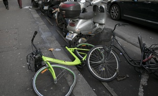 Un vélo de l'entreprise Gobee.bike, photographié à Paris, le 1er février 2018.