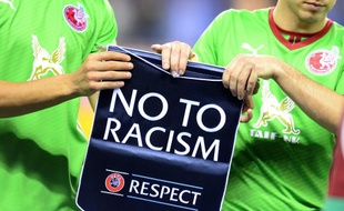 Une action contre le racisme de l'UEFA lors d'un match entre le Rubin Kazan et Wigan, le 24 octobre 2014.