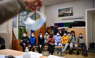 Dans une école parisienne au temps du Covid-19. (illustration)