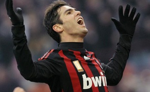 L'attaquant du Milan AC, Kaka, lors d'un match de Serie A contre Catane, le 7 décembre 2008.