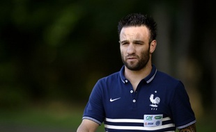 Mathieu Valbuena à son arrivée en conférence de presse, à Clairefontaine, le 1er septembre 2014.