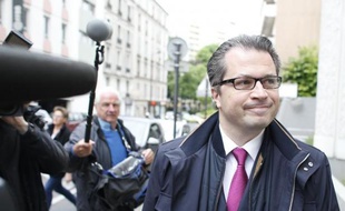 L'avocat de Claude Guéant, Philippe Bouchez El Ghozi, à son arrivée à la Brigade financière le 26 mai 2014 à Paris